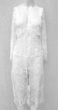 Lacey Front White Robe