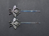 Silver Bee Hair Clips