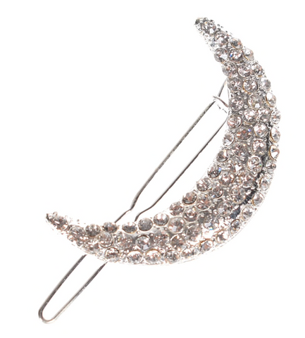Silver Moon Hair Clip
