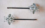 Silver Bee Hair Clips